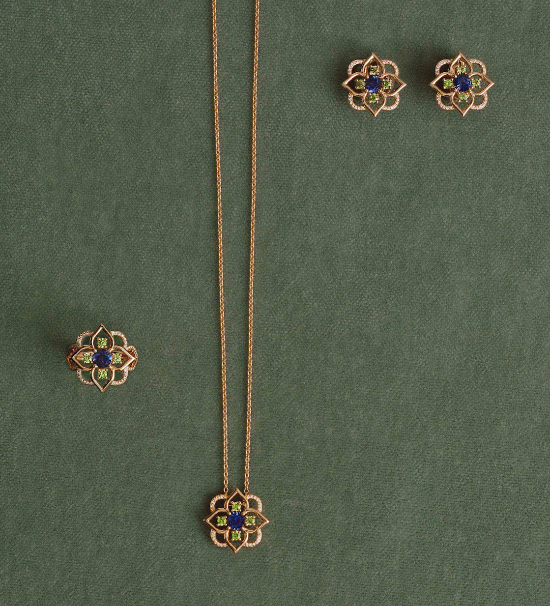 Giardino Medium Earrings Sapphire - Image 4